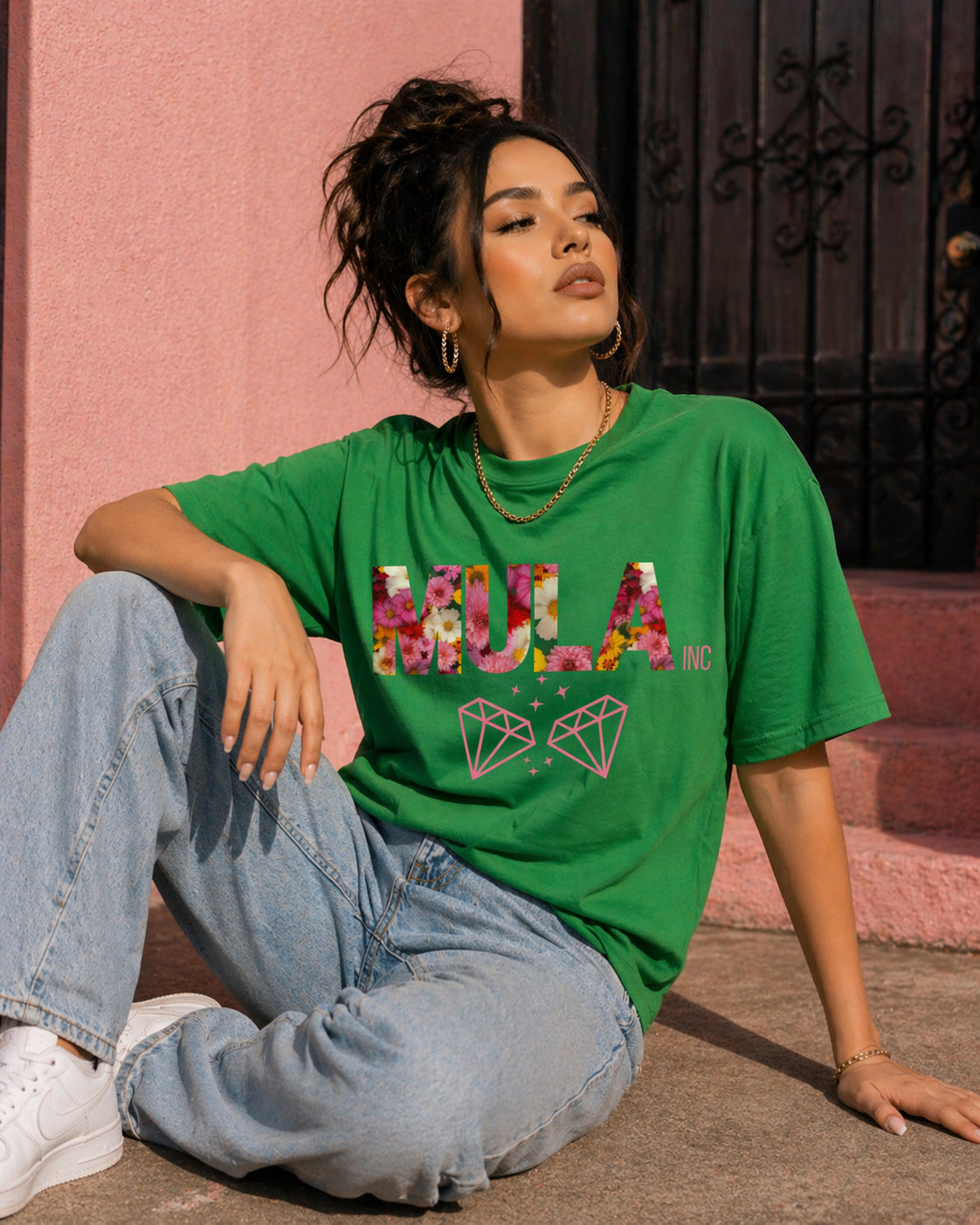 Mula INC Floral Logo T-Shirt