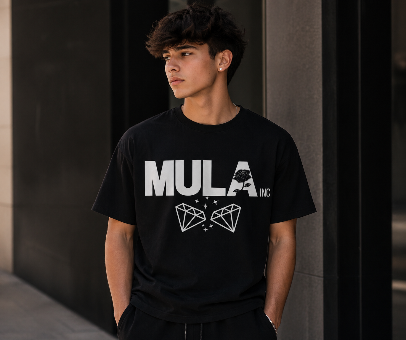 MULA INC Midnight Rose T-Shirt